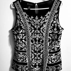 INC International Concepts black and white sleeveless top. Sz XL
